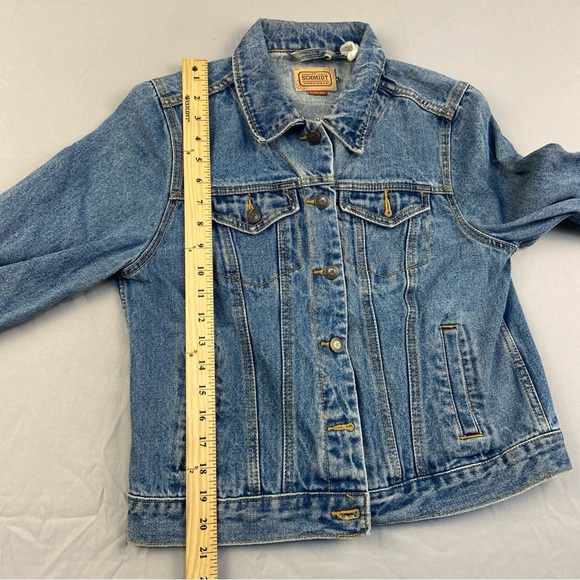 CE Schmidt. Fit For Her Women Medium Workwear Blue Jean Jacket Denim Button - Picture 3 of 6